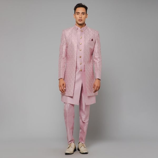 Royal Embroidery Brocade Ethnic Indo-Western Indian Asian Wedding for Men Fashion