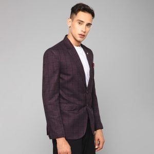 Winter Tweed Woollen Formal Men's Check Blazer Wedding Casual Party Office Fashion - Image 3