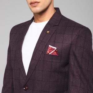 Winter Tweed Woollen Formal Men's Check Blazer Wedding Casual Party Office Fashion - Image 6